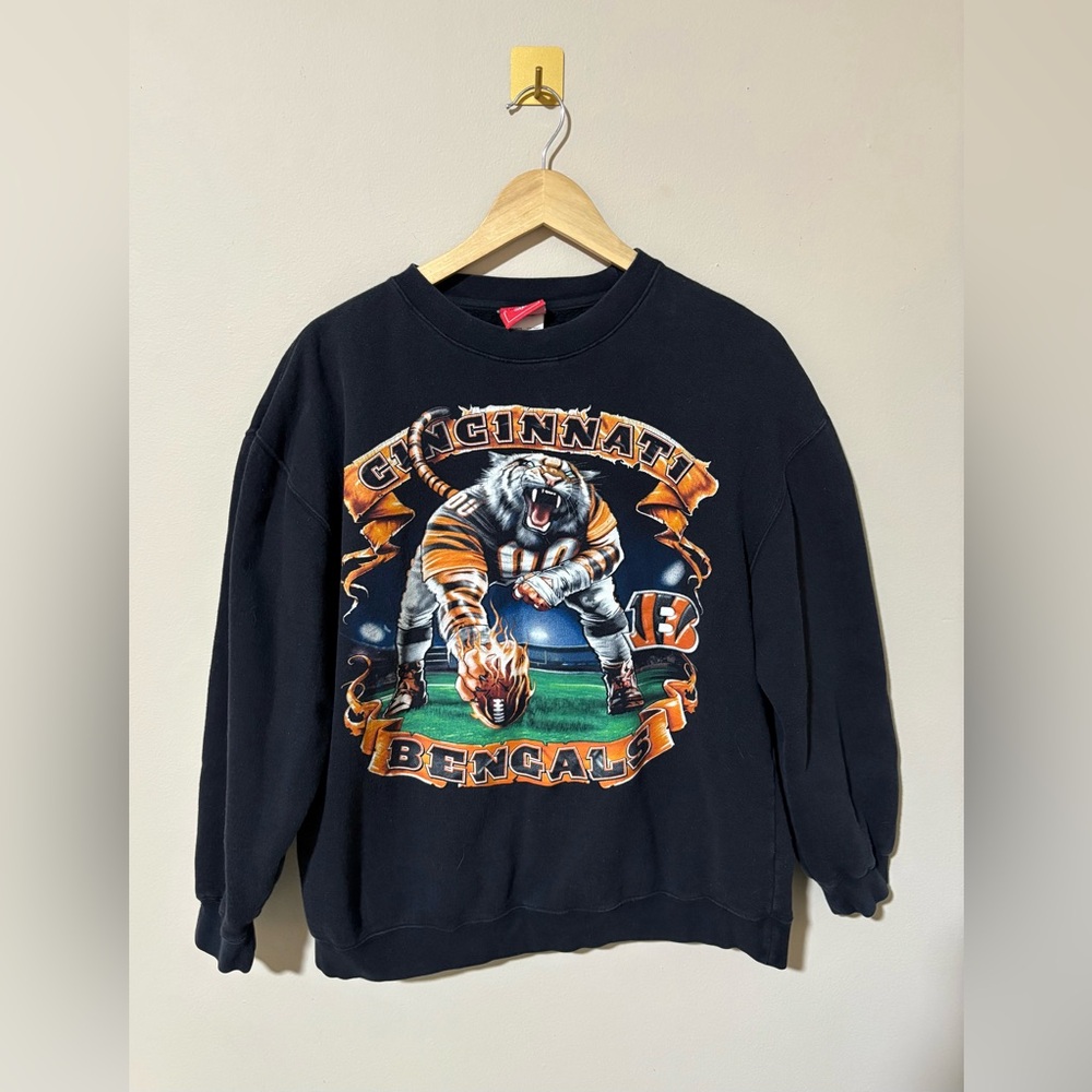 Vintage Medium‎ Cincinnati Bengals NFL Black Crewneck Sweatshirt